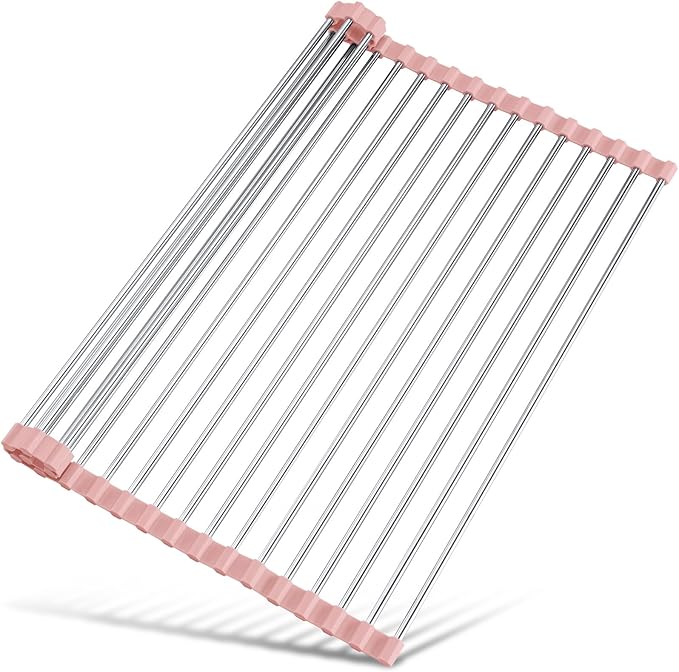 Tomorotec Roll Up Dish Drying Rack Over Sink, 304 Steel, Heat-Resistant Trivet by Tomorotec
