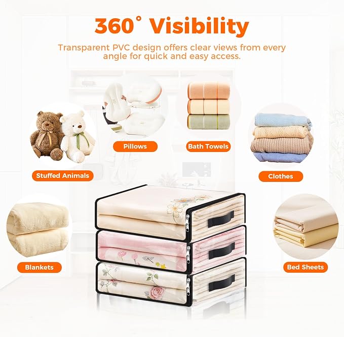 SpaceWhisper Clear Sheet Storage Bags, 10 Pack, 15.7 x 13.8 x 3.9 in | Sheet - Image 4