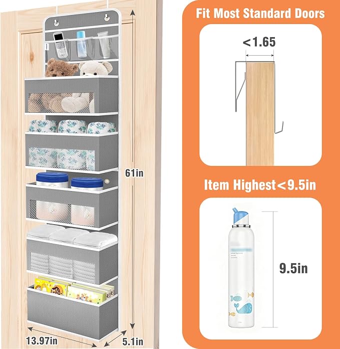 Over The Door Organizer Storage Large Capacity Hanging Bedroom Storage | 6 - Image 2
