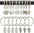 90 Pack Curtain Rings with Clips, Drapery Clips with Rings, Drapes Rings 1.26 by AMZSEVEN