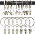 100 Pack Curtain Rings with Clips, Drapery Clip with Rings, Drapes Rings 1.26 by AMZSEVEN
