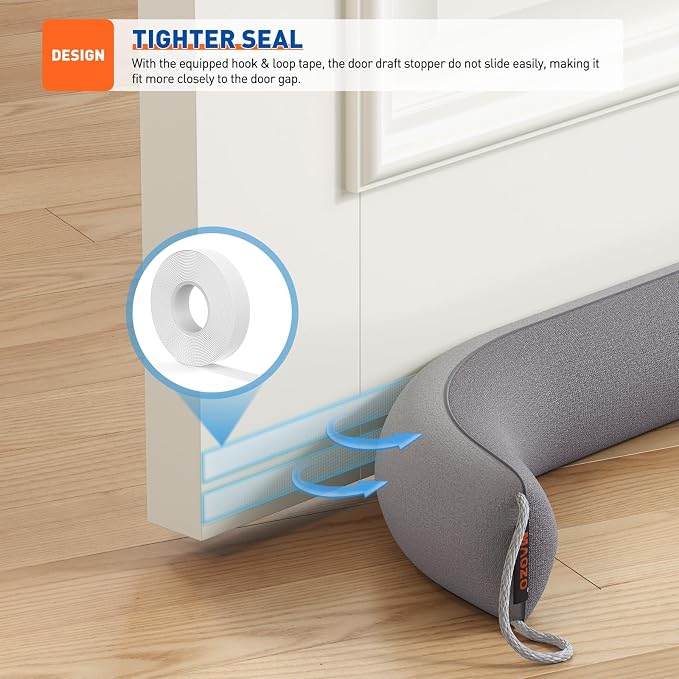 MAGZO Draft Stopper for Bottom of Door Seals 3" Gaps 38 Inches, Premium Cotton - Image 6