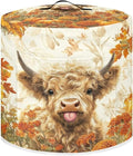 NEITLGEN Maple Leaf Highland Cow Kitchen Appliance Dust Cover Universal Size 3 Quart Pressure Cooker/Air Fryer/Rice Cooker Cover with Top Handle and Storage Pocket Thanksgiving Day Decor