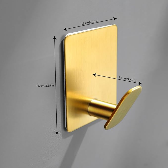 Gold Towel Hooks- 4 Pack Adhesive Hook - Image 4
