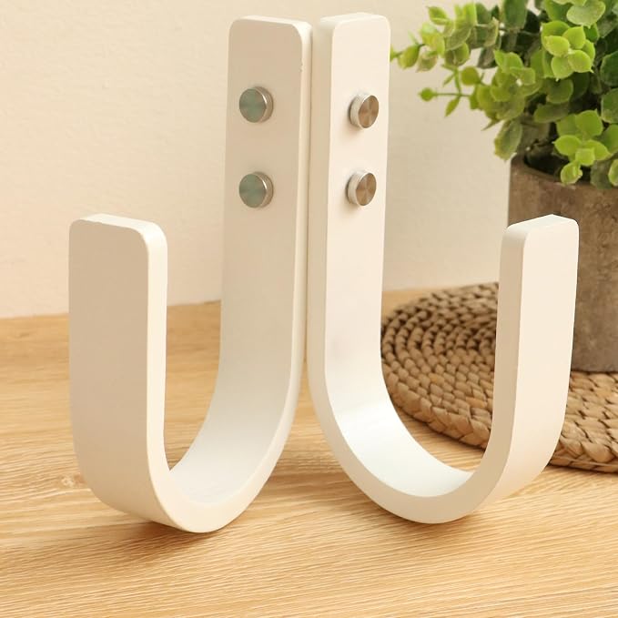 2 Pack Curtain Tiebacks Natural Wood Curtain Holdbacks, Wall-Mounted U-Shaped - Image 3