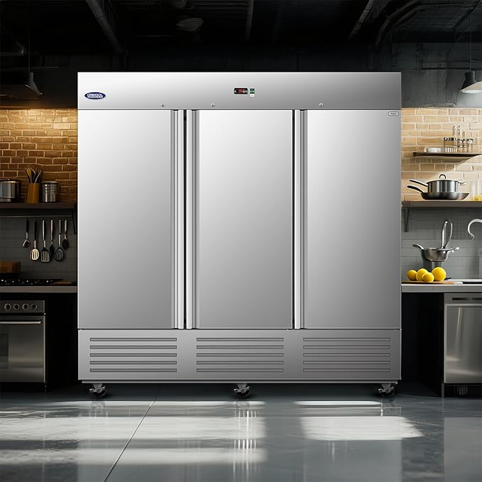 81" W Commercial Refrigerator 3 Door, 72 Cu.ft Commercial Fridge, Stainless Steel Reach-In Refrigerator Upright, ETL Approved for Restaurant, Bar, Shop
