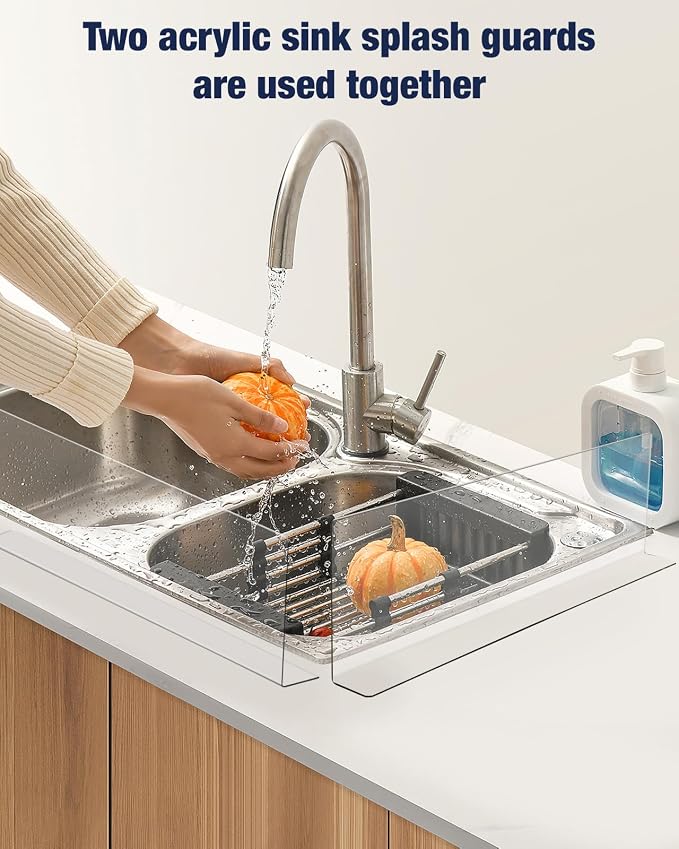 Acrylic Sink Splash Guard, Highly Transparent Fixed Splash Guard - Image 5