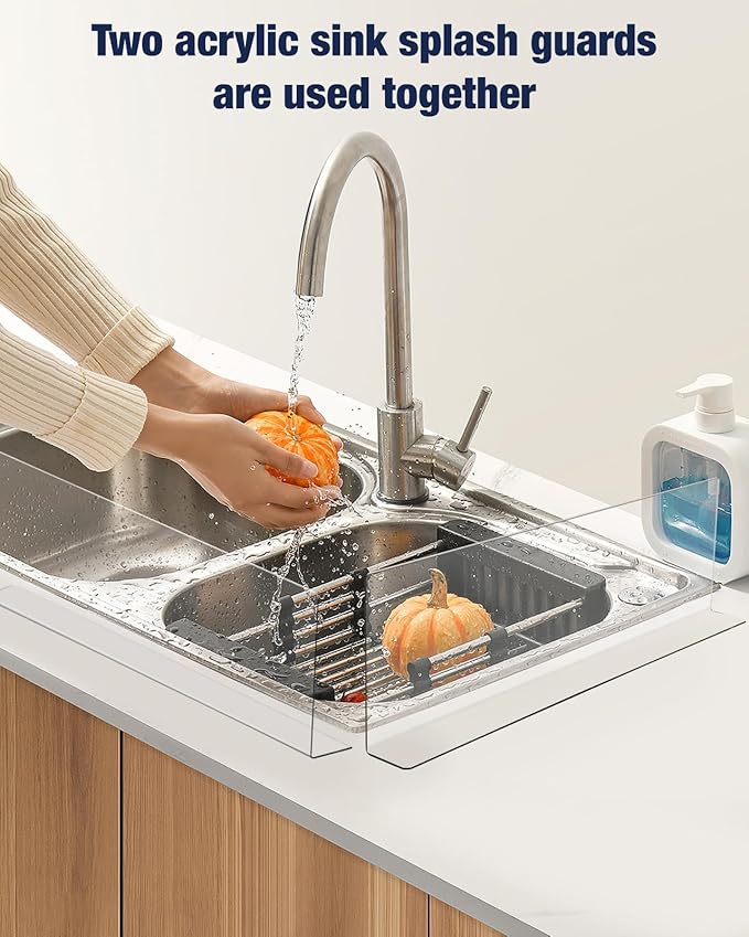 Acrylic Sink Splash Guard, Highly Transparent Fixed Splash Guard - Image 5