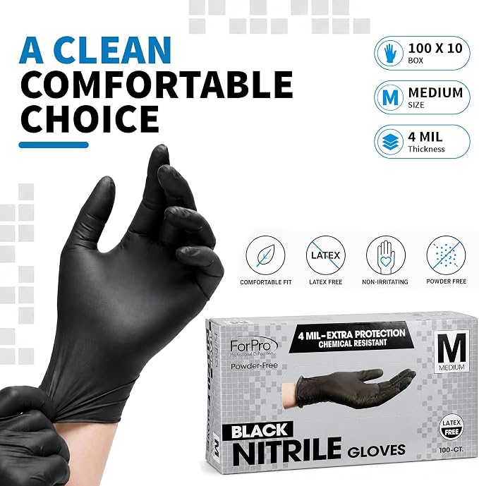 ForPro Disposable Nitrile Gloves, Chemical Resistant, Powder-Free, Latex-Free - Image 8