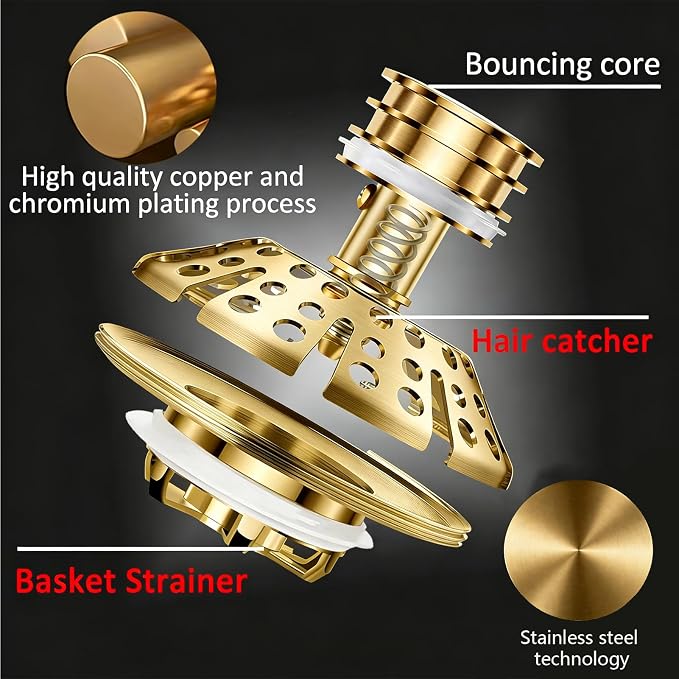 AzWzz Bathtub Drain Stopper, Pop Up Tub Stopper Plug - Image 6