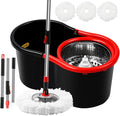Spin Mop and Bucket with Wringer Set, 360° Mop and Bucket System with 3 by DAMGOLOZA