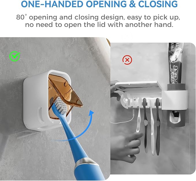 MOPMS Single Slot Toothbrush Holders Wall Mounted - Image 3