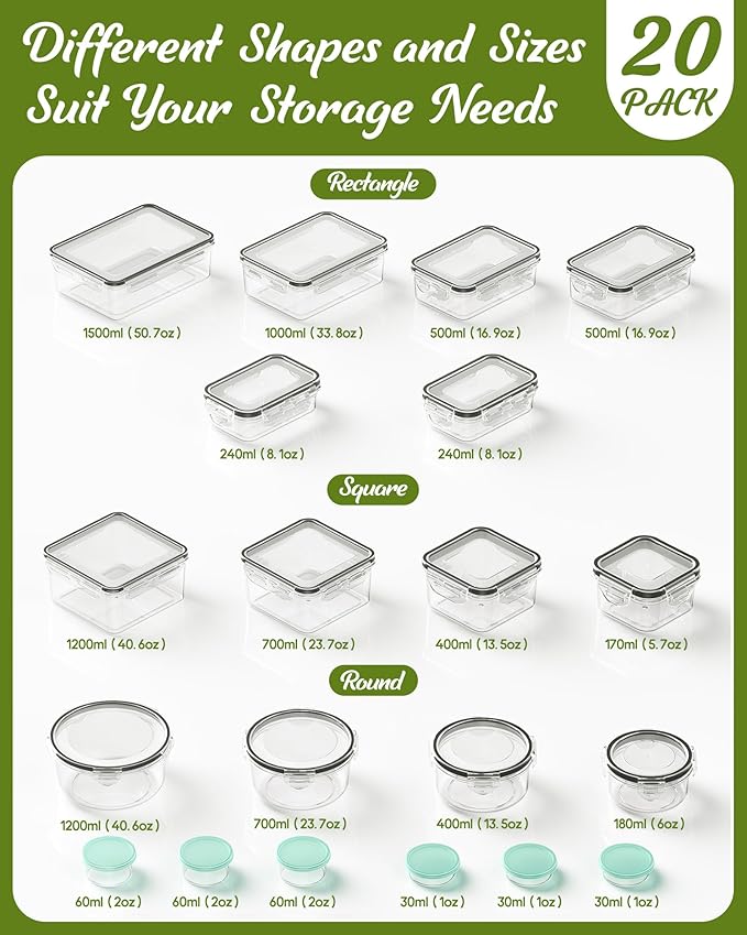 Canfanni 40 Piece Food Storage Containers - Image 2