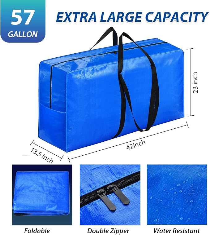 Extra Large Storage Bags, 57 Gallon XXL Jumbo Large Moving Bags Heavy Duty | 2 - Image 3