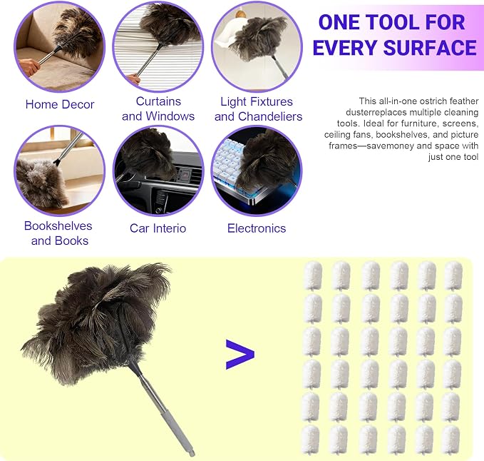 NCEDN Genuine Ostrich Feather Duster 40 Inches - Image 6