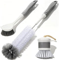 3 Pack Kitchen Cleaning Brush Set, Dish Brush, Extra Long 14.3 inch Bottle by Unknown