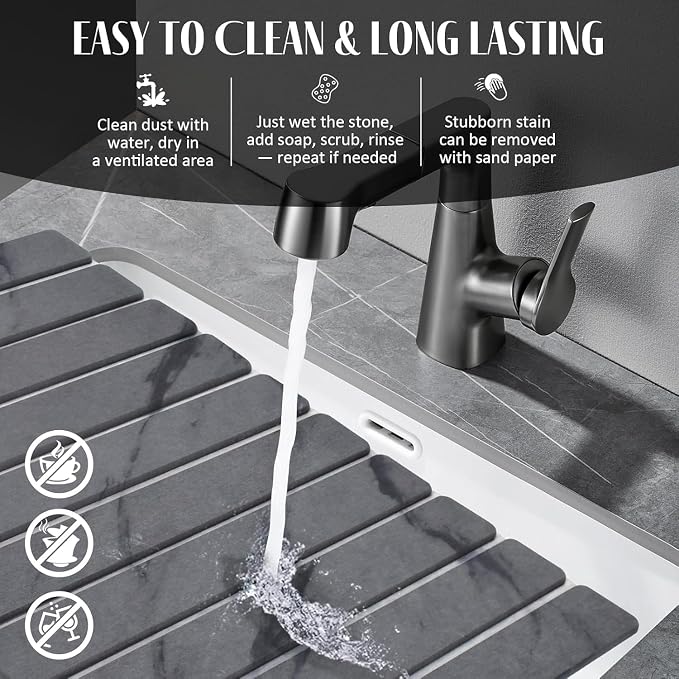 2 PCS Large Stone Dish Drying Mat - Image 6