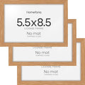 Homeforia 5.5x8.5 Business License Frame Wood, High End Natural Oak 5.5 x 8.5 Certificate Frame, 8.5x5.5 Document Frames for Wall or Tabletop, Wooden Picture Frames, Tempered Glass, Wall Kit, Set of 3