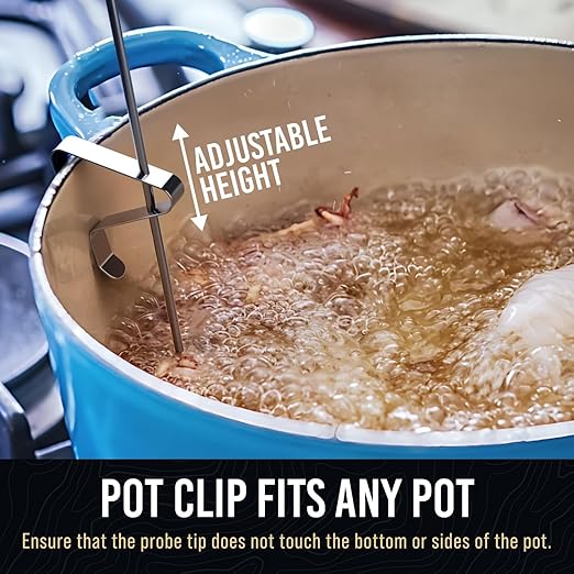 Candy Thermometer with Pot Clip - Deep Fry Oil Thermometer for Frying and Candle Making - Lemon