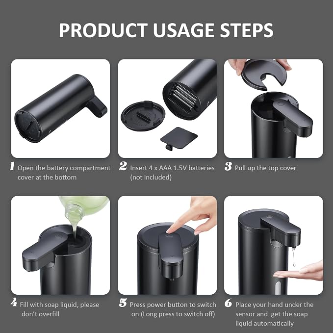 Automatic Soap Dispenser Touchless, 12oz/340ml, Waterproof | Dish Soap Dispenser - Image 7