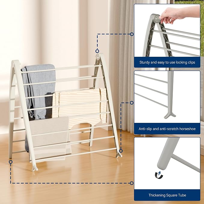Whitmor Spacemaker Folding Drying Rack, Indoor Clothes Organizer - Image 5