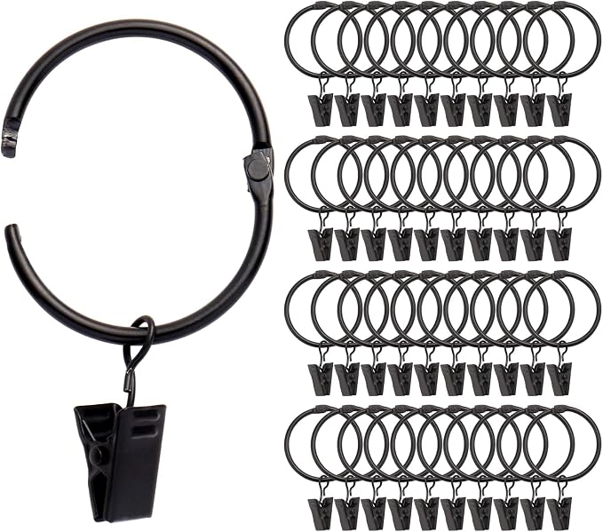 40 Pack Rings Curtain Clips Rustproof Metal Window Drapery Decorative Clips by Fivebop