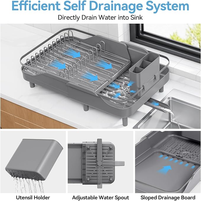 Urackify Expandable Dish Drying Rack - Image 3