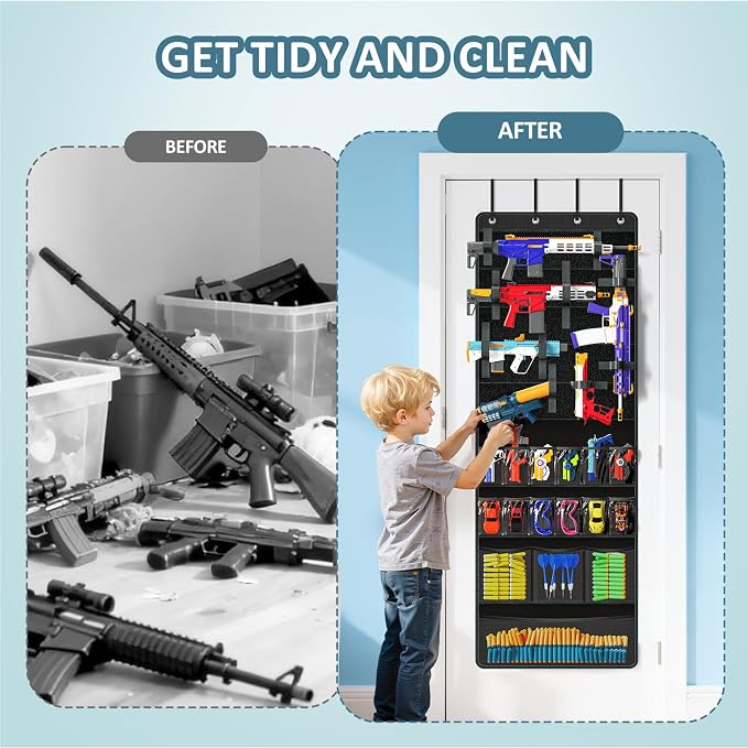 Over The Door Organizer for Toy Gun, Hanging Toys Storage Organizer - Image 3