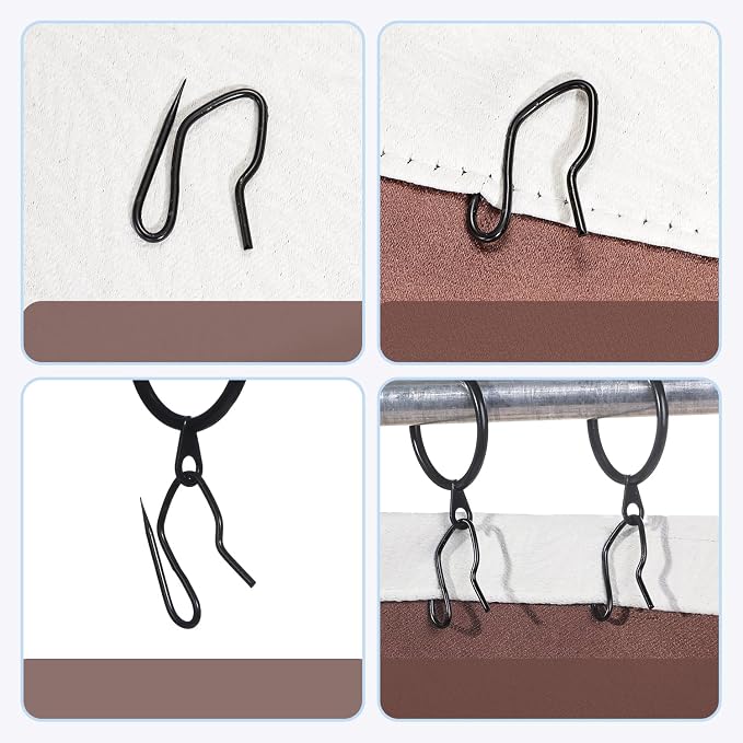 Curtain Hooks 100 pcs 1.2 inch Metal Drapery Pin Hooks - Image 3