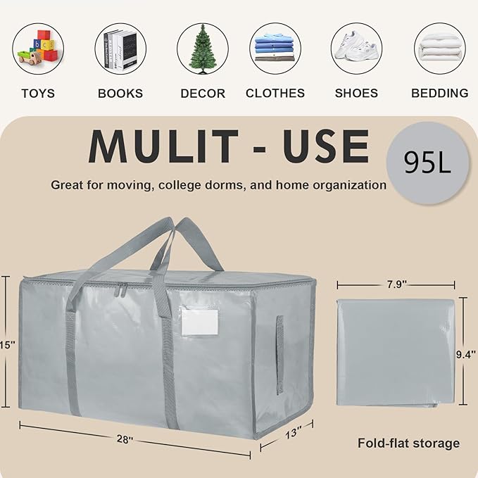 4 Pack-Extra Large Heavy Duty Moving Bags - Image 2