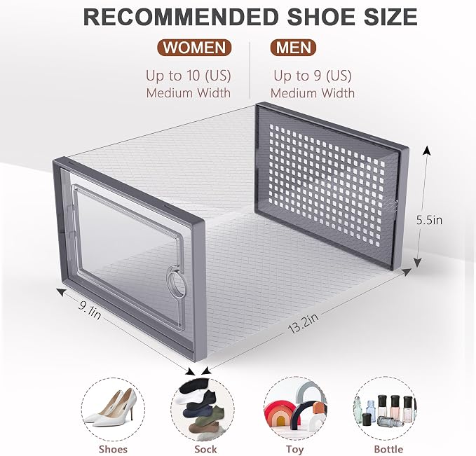 Kuject 12 Pack Large Shoe Boxes - Image 3