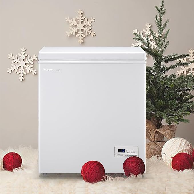 Chest Freezer Ultra-Low Temperature Deep Freezers (Down to -11.2 ℉) with Two Removable Baskets Accurate Display of Cabinet Temp Freestanding White