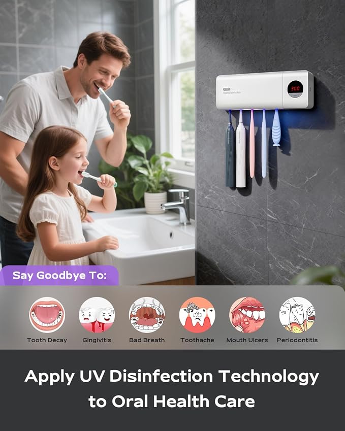 Toothbrush Holder for Bathroom Wall Mounted, Rechargeable - Image 3