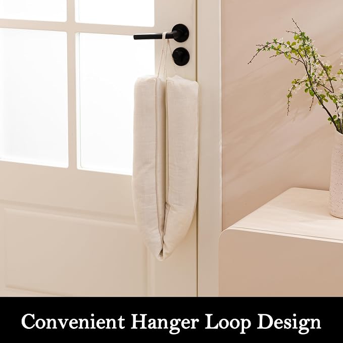 Sunolga Linen Door Draft Stopper, Removable Washable Cover, Blocks Hot and Cold - Image 5