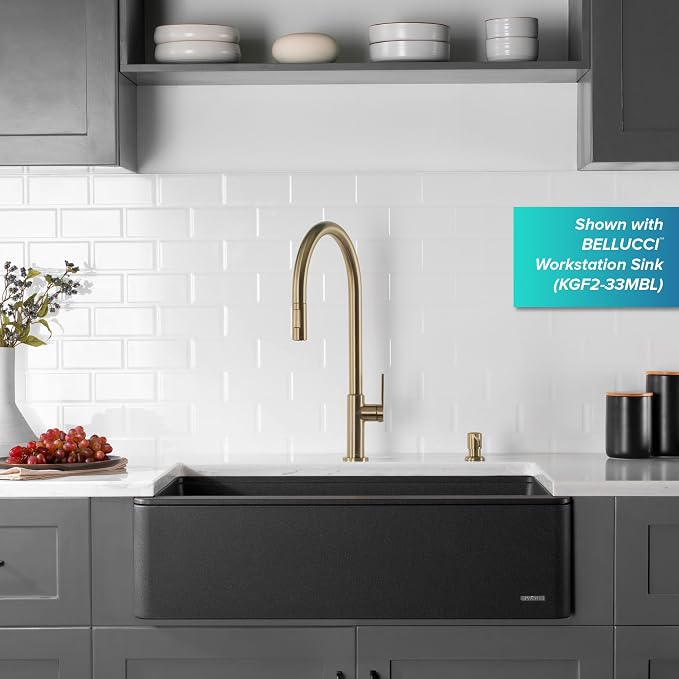 KRAUS Champagne Bronze 20 in Pull Down Kitchen Faucet KPF-2821SFACB | - Image 8