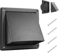 4 Inch Black Dryer Vent Cover Outside Stainless Steel Wall Vent with Removable Cover and Insect Screen Mesh RAL9011