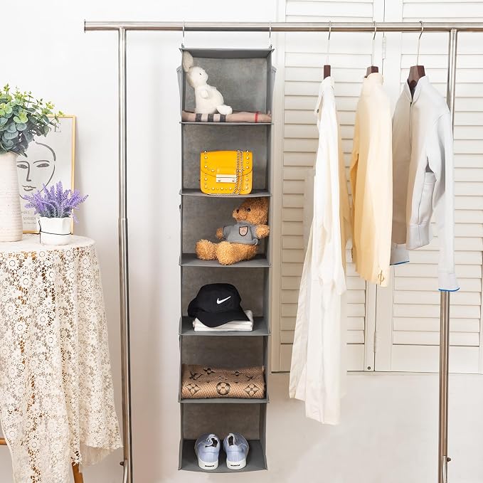 6 Shelves Hanging Closet Organizer, 2 Pack Hanging Storage - Image 5