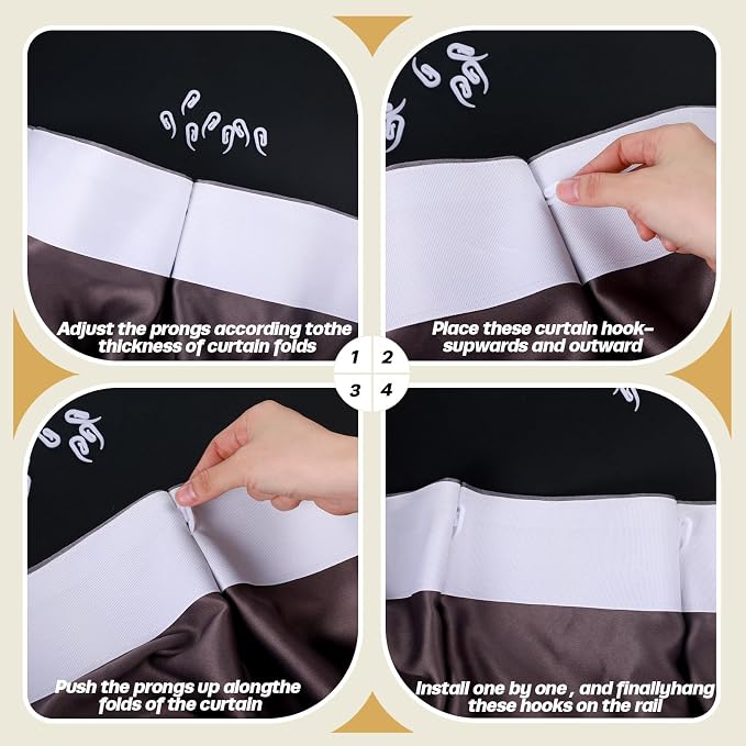 Wonderjune 400 Pcs White Plastic Curtain Hooks - Image 2