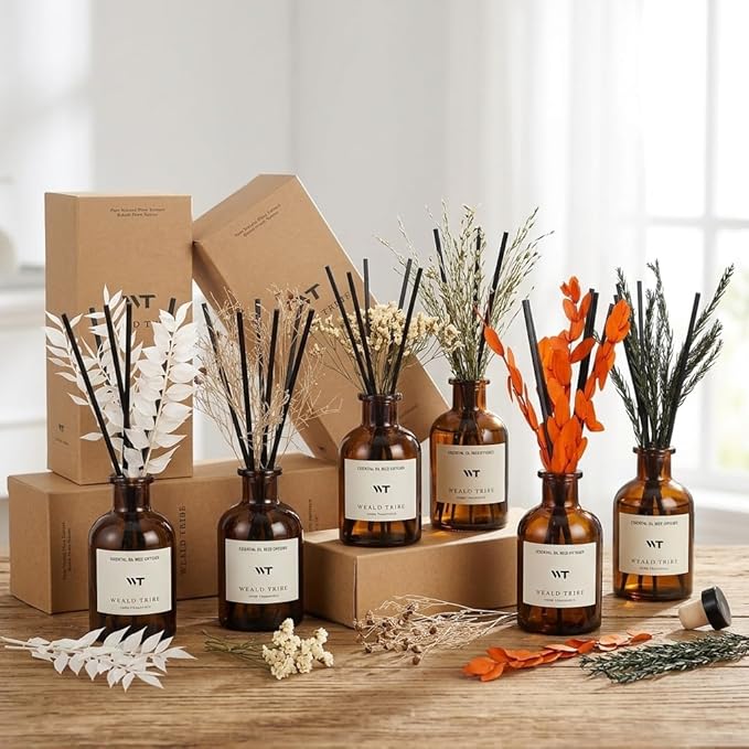 Flower Reed Diffuser Set Clean White Linen Scent - Image 6