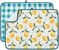 FRESHMINT Dish Drying Mats 2 Pack, Farmhouse Lemon | Quick Dry, Ultra Absorbent by FRESHMINT