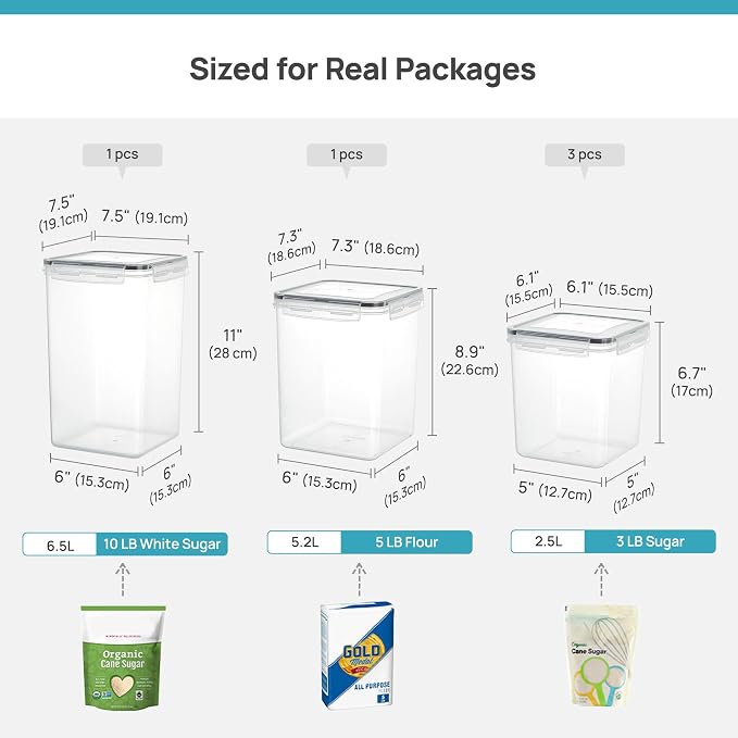 Vtopmart 5 PCS Flour and Sugar Storage Container Sets - Image 2
