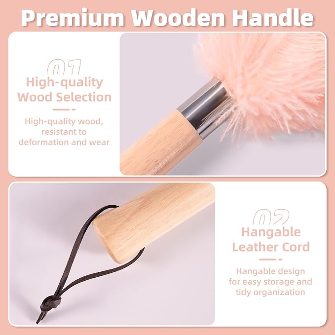 Pink Ostrich Feather Duster for Cleaning - Image 5