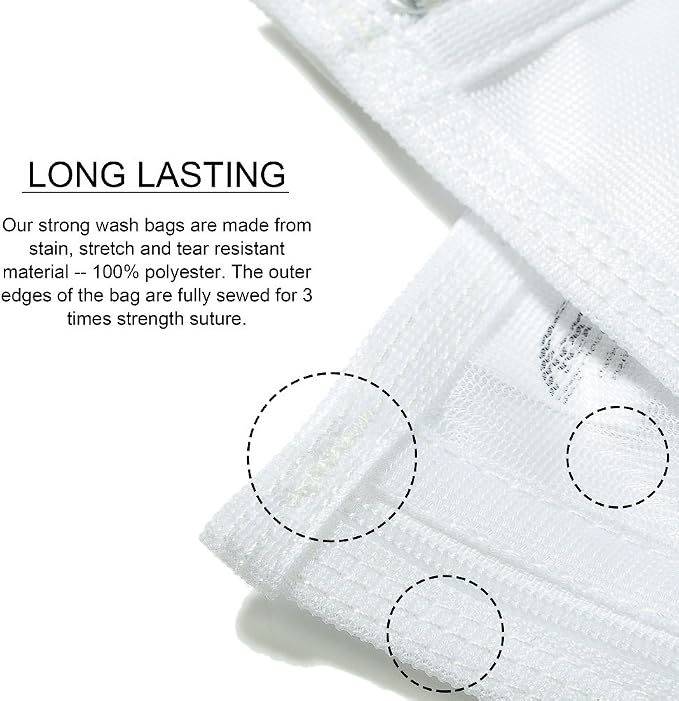 TENRAI Delicates Laundry Bags, Bra Fine Mesh Wash Bag - Image 4