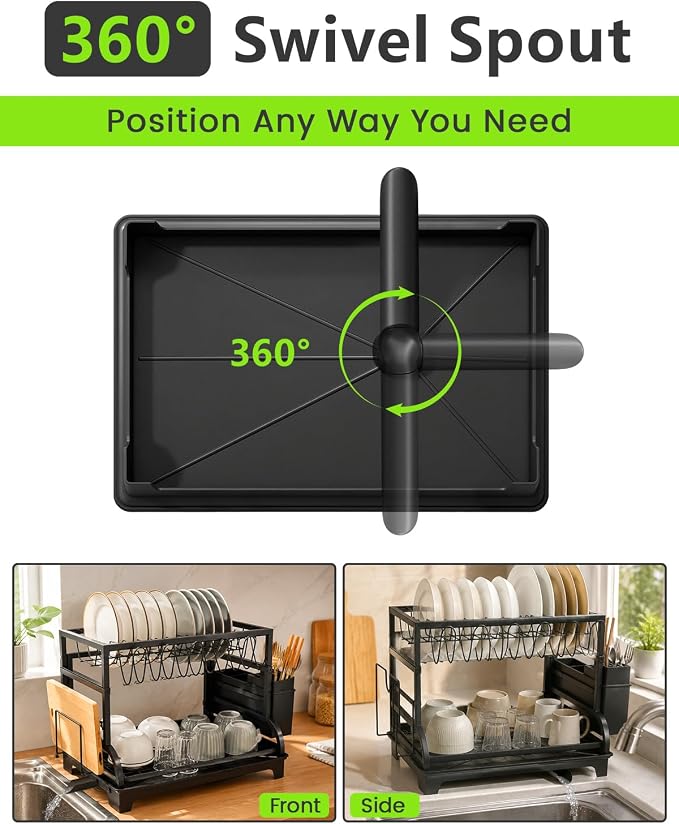 2-Tier Foldable Dish Drying Rack - Image 2