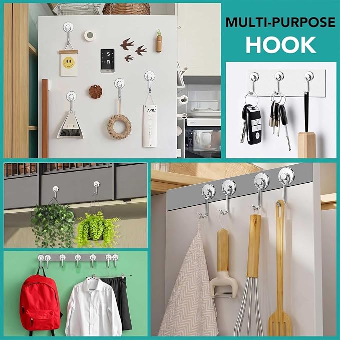 DIYMAG Magnetic Hooks, 120LBS Heavy Duty 12 Pack 2026 Cruise Ship Essentials - Image 4