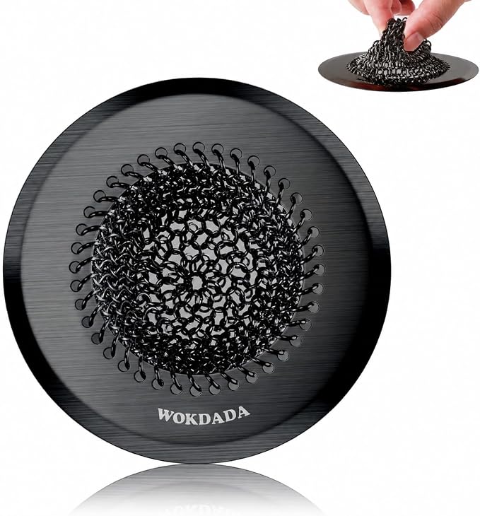 Kitchen Sink Drain Strainer, Patented Reversible Chain Mesh Basket by Wokdada