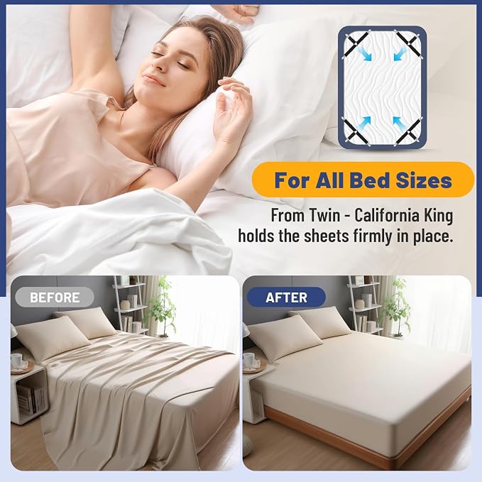 Adjustable Bed Sheet Straps, Elastic Fasteners - Image 5