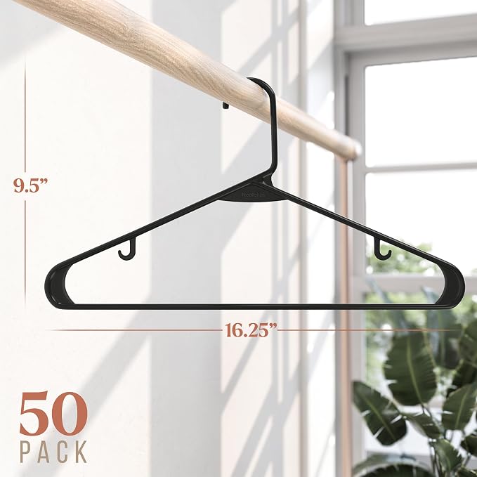 Plastic Hangers 50 Pack Black - Image 2