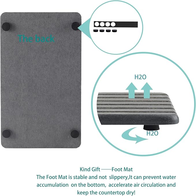 2 PCS Water Absorbent diatomite Coasters, 9.5" x 5.5" Water Absorbing Stone Tray for Sink, Stone Drying mat for Kitchen Counter, Stone soap Tray Used for Hand Soaps & toiletries & Plants