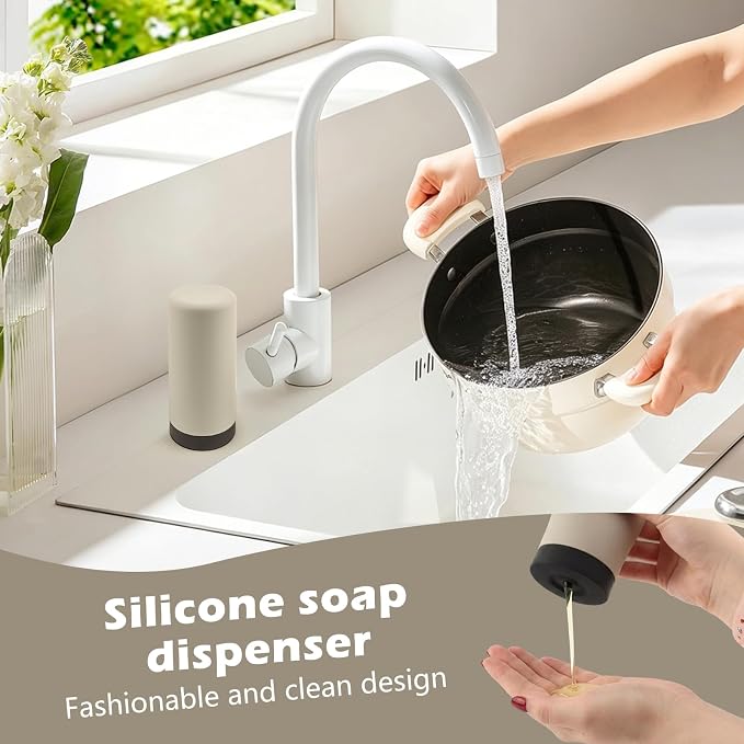Silicone Dishwashing Soap Dispenser, Refillable Dish Soap Squeeze Bottle - Image 4